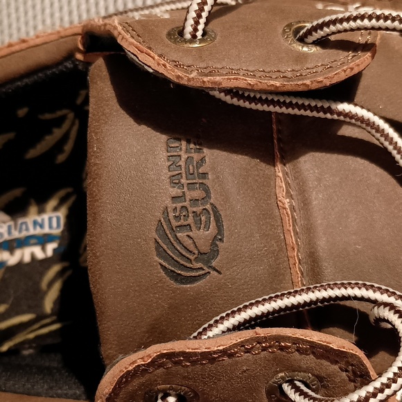 Mens Island Surf Cod Boat Shoes brown size 9.5M - Picture 5 of 5